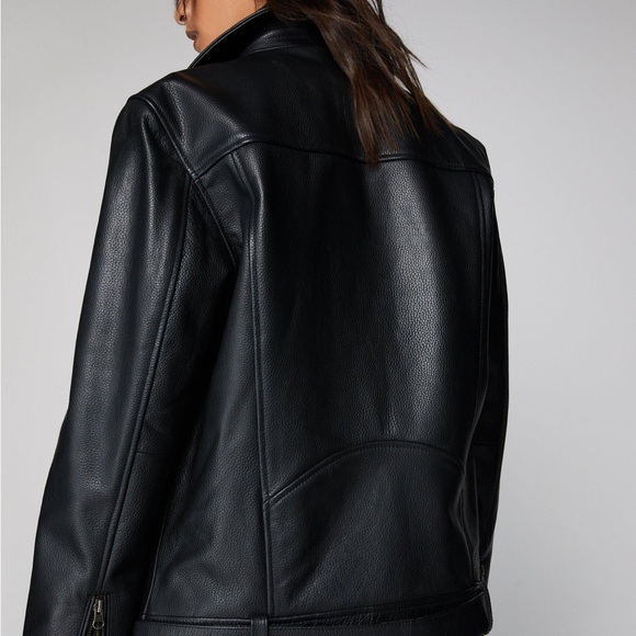 Real leather boyfriend jacket - Picture 3 of 3